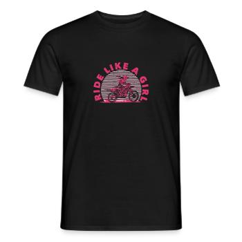 Ride Like A Girl Dirt Bike Rider Motocross Enduro - Männer T-Shirt - Schwarz - Vorne - AI Model Male 178 light (178cm)