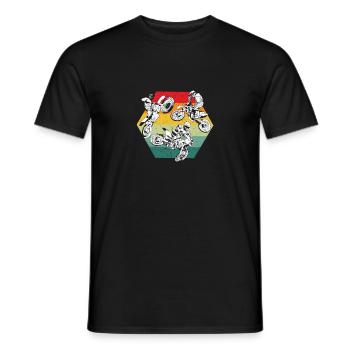 Retro Vintage Dirt Bike Motocross Biker Silhouette - Männer T-Shirt - Schwarz - Vorne - AI Model Male 178 light (178cm)