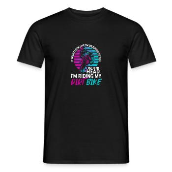 Dans ma tête, je conduis mon Dirt Bike Funny Motocross - T-shirt homme - noir - Devant - AI Model Male 178 light (178cm)
