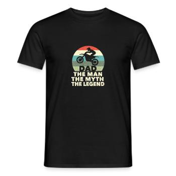 Dirt Bike Motocross MX Rider Papa L’Homme Le Mythe - T-shirt homme - noir - Devant - AI Model Male 178 light (178cm)