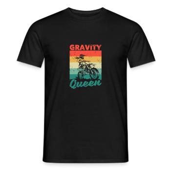 Schwerkraft Königin Funny Dirt Bike Rider Moto - Männer T-Shirt - Schwarz - Vorne - AI Model Male 178 light (178cm)