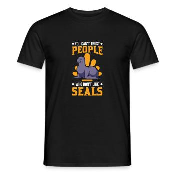 Robbe Geschenk Seal Seelöwe - Männer T-Shirt - Schwarz - Vorne - AI Model Male 178 light (178cm)