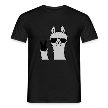 Cool Lama No Drama Llama Peace Sunglasses - Men's T-Shirt - black - Front - AI Model Male 178 light (178cm)