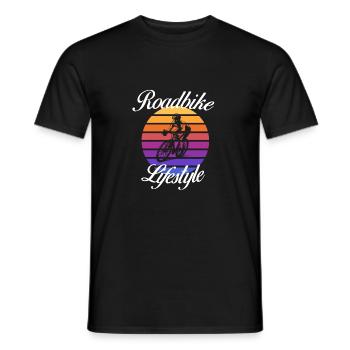 Rennrad Lifestyle - Männer T-Shirt - Schwarz - Vorne - AI Model Male 178 light (178cm)