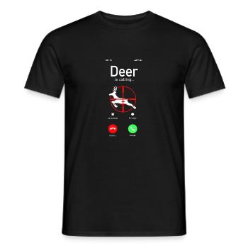 Buck Deer Hunting Hunter Phone - Männer T-Shirt - Schwarz - Vorne - AI Model Male 178 light (178cm)
