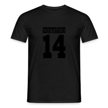 14 Jahre 14. Geburtstag Geschenkidee Trikot coole - Männer T-Shirt - Schwarz - Vorne - AI Model Male 178 light (178cm)