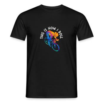 How I Ride Cycling Funny Bike Lovers - Men's T-Shirt - black - Front - AI Model Male 178 light (178cm)