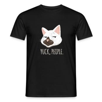 Yuck, People. Funny Cat Lovers Cat Mom Love Cats C - Men's T-Shirt - black - Front - AI Model Male 178 light (178cm)