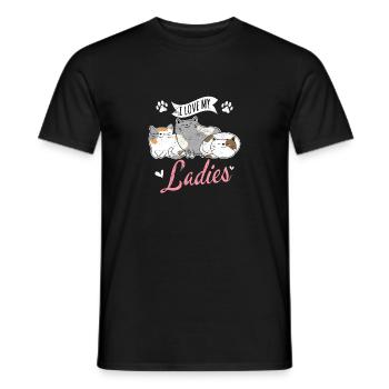 I Love My Ladies Cat Owner Cute Cat Mom Love Cats - Männer T-Shirt - Schwarz - Vorne - AI Model Male 178 light (178cm)