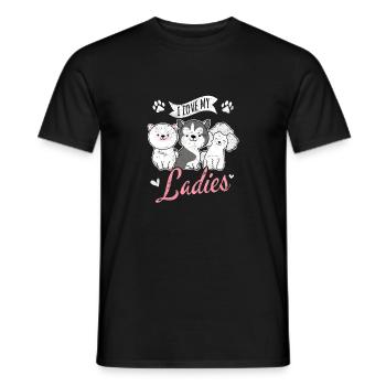 I Love My Ladies Funny Dog Owners Dog Lovers Puppy - Männer T-Shirt - Schwarz - Vorne - AI Model Male 178 light (178cm)