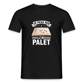 je peux pas j'ai palet idée cadeau palet breton - T-shirt homme - noir - Devant - AI Model Male 178 light (178cm)