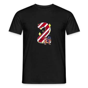 2 ans Dinosaur American Football 2ème jour B - T-shirt homme - noir - Devant - AI Model Male 178 light (178cm)