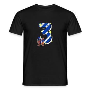 3 Years Old Dino American Football 3rd Birthday - Men's T-Shirt - black - Front - AI Model Male 178 light (178cm)