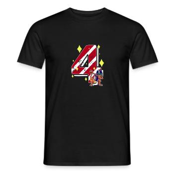 4 Jahre alter Dino American Football 4. Geburtstag - Männer T-Shirt - Schwarz - Vorne - AI Model Male 178 light (178cm)