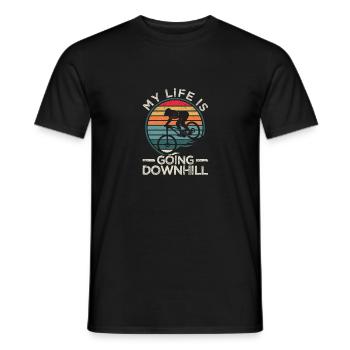 Ma vie est en descente VTT Vélo - T-shirt homme - noir - Devant - AI Model Male 178 light (178cm)