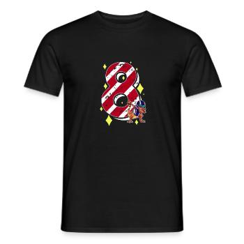 8 ans Dinosaur American Football 8ème B-day - T-shirt homme - noir - Devant - AI Model Male 178 light (178cm)