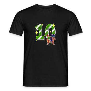 10 Jahre alter Dino American Football 10. B-day Dab - Männer T-Shirt - Schwarz - Vorne - AI Model Male 178 light (178cm)