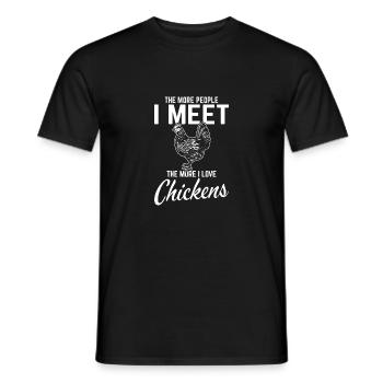 Plus je rencontre de gens, plus j’aime les poulets Fu - T-shirt homme - noir - Devant - AI Model Male 178 light (178cm)