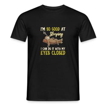 I'm So Good At Sleeping Funny Sloth Lovers Lazy Cu - Männer T-Shirt - Schwarz - Vorne - AI Model Male 178 light (178cm)