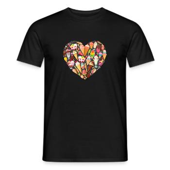 Ice Cream Heart Cone Popsicle - Männer T-Shirt - Schwarz - Vorne - AI Model Male 178 light (178cm)