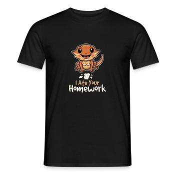 I Ate Your Homework Funny Bearded Dragon Owner Bea - Men's T-Shirt - black - Front - AI Model Male 178 light (178cm)