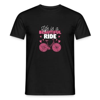 Fun Cycling Cycling Biker Life is a - Men's T-Shirt - black - Front - AI Model Male 178 light (178cm)