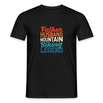 Father Husband Mountain Biking Legend Father's Day Bike - Men's T-Shirt - black - Front - AI Model Male 178 light (178cm)