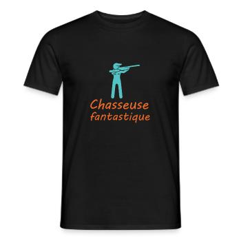 Tshirt femme Chasseuse fantastique - T-shirt homme - noir - Devant - AI Model Male 178 light (178cm)