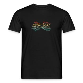 Fahrrad Biker Radfahren Anatomie Rennrad Teile Rad - Männer T-Shirt - Schwarz - Vorne - AI Model Male 178 light (178cm)