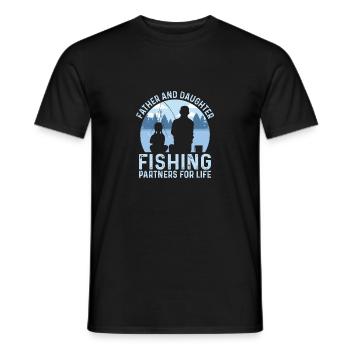 Father And Daughter Fishing Partners For Life Fish - Men's T-Shirt - black - Front - AI Model Male 178 light (178cm)