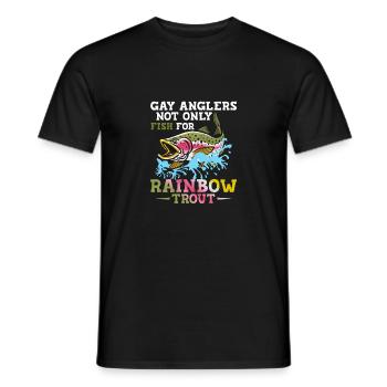 Les pêcheurs gays ne pêchent pas seulement pour la canne à truite arc-en-ciel F - T-shirt homme - noir - Devant - AI Model Male 178 light (178cm)