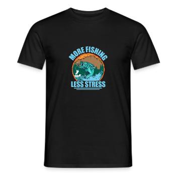 Plus de pêche moins de stress Pêcheur pêcheur - T-shirt homme - noir - Devant - AI Model Male 178 light (178cm)