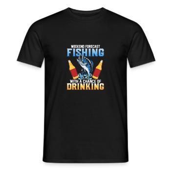 Weekend Forecast Fishing With A Chance Of Drinking - Men's T-Shirt - black - Front - AI Model Male 178 light (178cm)