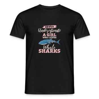 Never Underestimate A Girl Who Loves Whale Sharks - Männer T-Shirt - Schwarz - Vorne - AI Model Male 178 light (178cm)