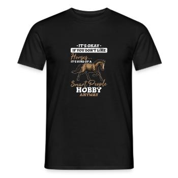 Chevaux... C’est une sorte de passe-temps pour les gens intelligents de toute façon - T-shirt homme - noir - Devant - AI Model Male 178 light (178cm)