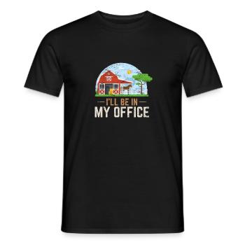 Je serai dans mon bureau Chevaux de ferme Cheval R - T-shirt homme - noir - Devant - AI Model Male 178 light (178cm)
