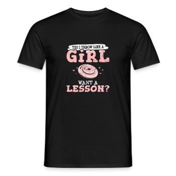 Yes I Throw Like A Girl Disc Golf Funny Frisbee Go - Männer T-Shirt - Schwarz - Vorne - AI Model Male 178 light (178cm)