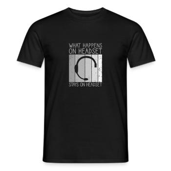 Ce qui se passe sur le casque reste technicien de scène - T-shirt homme - noir - Devant - AI Model Male 178 light (178cm)