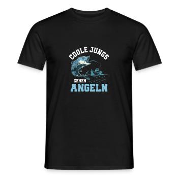 Les gars cool vont à la pêche Pêcheur Pêcheur Pêcheur - T-shirt homme - noir - Devant - AI Model Male 178 light (178cm)