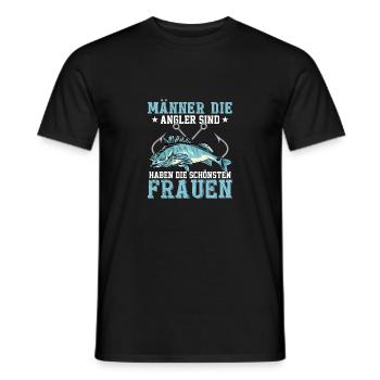 Les hommes qui sont pêcheurs ont les plus belles femmes - T-shirt homme - noir - Devant - AI Model Male 178 light (178cm)