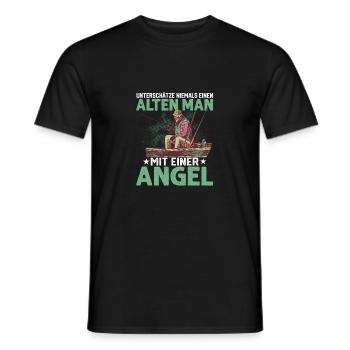Never underestimate an old man with an Ang - Men's T-Shirt - black - Front - AI Model Male 178 light (178cm)