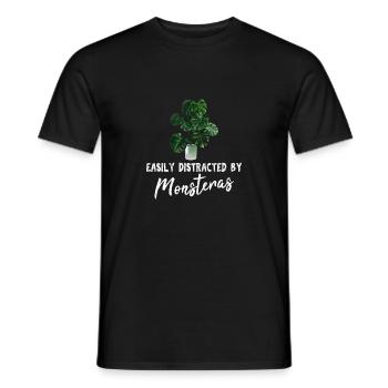 Easily Distracted By Monsteras Monstera Mom Plant - Männer T-Shirt - Schwarz - Vorne - AI Model Male 178 light (178cm)