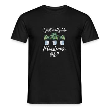 I Just Really Like Monsteras Ok Funny Plant Lover - Männer T-Shirt - Schwarz - Vorne - AI Model Male 178 light (178cm)
