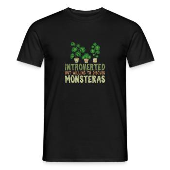 Introverted But Willing To Discuss Monsteras Monst - Männer T-Shirt - Schwarz - Vorne - AI Model Male 178 light (178cm)