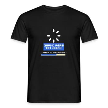 Grand Père en 2023 Pour Futur Papy Naissance Bébé - Men's T-Shirt - black - Front - AI Model Male 178 light (178cm)