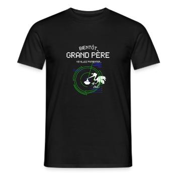 Bientôt Grand Père Pour Futur Papy Naissance Bébé - Men's T-Shirt - black - Front - AI Model Male 178 light (178cm)