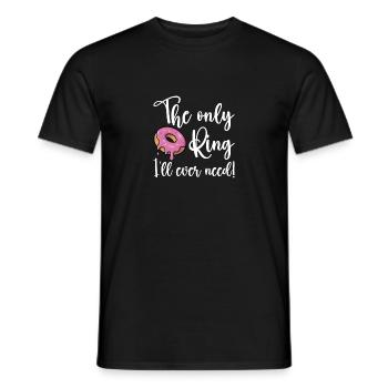 La seule bague dont j’aurai besoin, drôle d’amour de beignet - T-shirt homme - noir - Devant - AI Model Male 178 light (178cm)