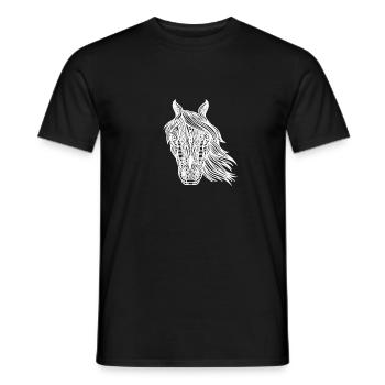 Horse Tribal Abstract Art Native American - Men's T-Shirt - black - Front - AI Model Male 178 light (178cm)