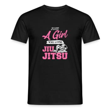 Juste une fille qui aime le Jiu Jitsu BJJ JiuJ brésilien - T-shirt homme - noir - Devant - AI Model Male 178 light (178cm)