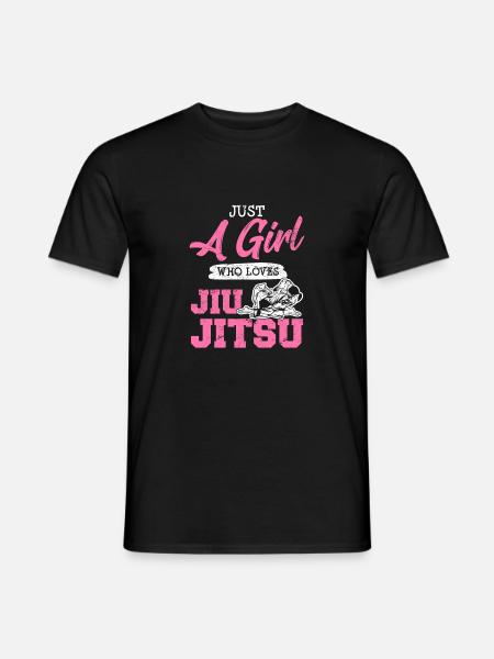 Just A Girl Who Loves Jiu Jitsu BJJ Brazilian JiuJ - Männer T-Shirt - Schwarz